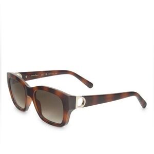 Salvatore Ferragamo Tortoise Brown Sunglasses New Full Inclusion